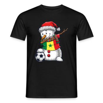 Soccer Boy Dabbing Snowman Maillot de Noël - T-shirt homme - noir - Devant - AI Model Male 178 light (178cm)