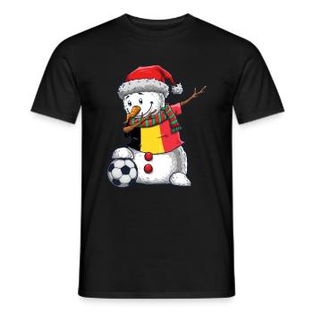 Soccer Boy Dabbing Snowman Weihnachtstrikot - Männer T-Shirt - Schwarz - Vorne - AI Model Male 178 light (178cm)