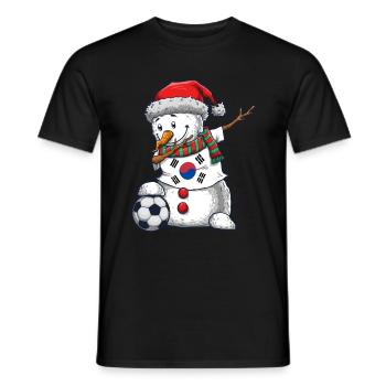 Soccer Boy Dabbing Snowman Weihnachten Trikot Süd - Männer T-Shirt - Schwarz - Vorne - AI Model Male 178 light (178cm)