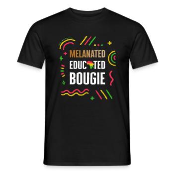 Chemise Bougie éduquée mélanée, fille noire - T-shirt homme - noir - Devant - AI Model Male 178 light (178cm)