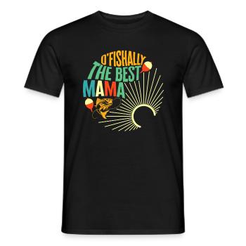 Fishing Shirt, O' Fishally The Best Mama Cute Tee - Men's T-Shirt - black - Front - AI Model Male 178 light (178cm)
