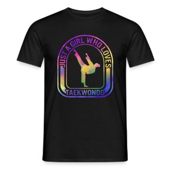 Karate Shirt, Just A Girl Who Loves Taekwondo Tee - Men's T-Shirt - black - Front - AI Model Male 178 light (178cm)