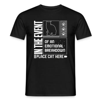 Cat Shirt, Emotional Breakdown Place Cat Here - Men's T-Shirt - black - Front - AI Model Male 178 light (178cm)