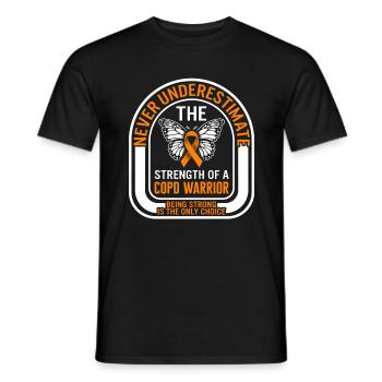 COPD Awareness Shirt, Never Underestimate COPD - Men's T-Shirt - black - Front - AI Model Male 178 light (178cm)