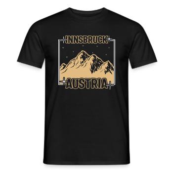 Skishirt, Innsbruck Österreich Bergski - Männer T-Shirt - Schwarz - Vorne - AI Model Male 178 light (178cm)