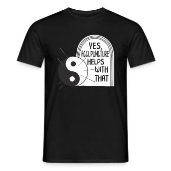 Yes Acupuncture Helps With That Yin Yang Shirt, - Men's T-Shirt - black - Front - AI Model Male 178 light (178cm)