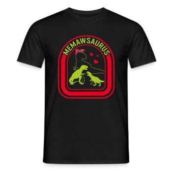 Chemise de grand-mère, Memawsaurus Dinosaur Heart Tee - T-shirt homme - noir - Devant - AI Model Male 178 light (178cm)