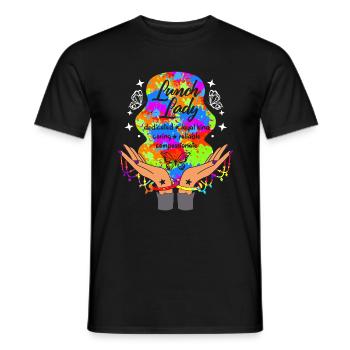 Lunch Lady Shirt, Lunch Lady Cute Butterfly Tee, - T-shirt homme - noir - Devant - AI Model Male 178 light (178cm)