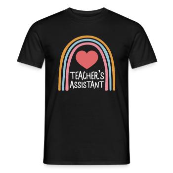 Chemise d’enseignant, T-shirt arc-en-ciel d’assistant d’enseignant, - T-shirt homme - noir - Devant - AI Model Male 178 light (178cm)