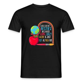 Secrétaire de l’école Besties Funny Shirt, retour à - T-shirt homme - noir - Devant - AI Model Male 178 light (178cm)