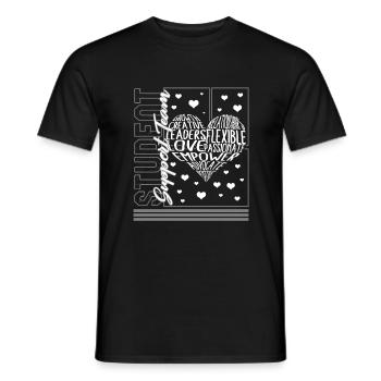 Chemise de travailleur social, école de l’équipe de soutien aux élèves - T-shirt homme - noir - Devant - AI Model Male 178 light (178cm)
