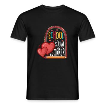 Chemise de travailleur social, travailleur social scolaire Léopard - T-shirt homme - noir - Devant - AI Model Male 178 light (178cm)