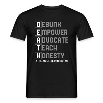 Chemise Embaumeur, Death Modern Mortician Tee, Drôle - T-shirt homme - noir - Devant - AI Model Male 178 light (178cm)