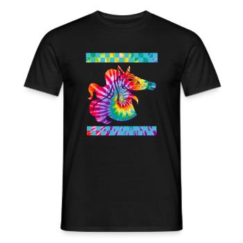 Dia De Los Muertos Shirt, Unicorn Sugar Skull Tee - Men's T-Shirt - black - Front - AI Model Male 178 light (178cm)