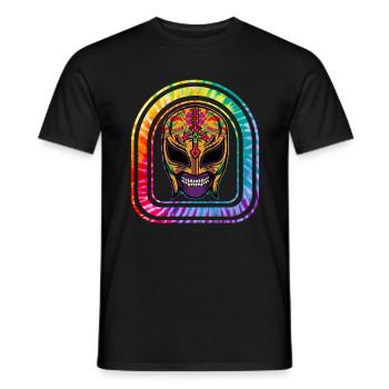 Dia De Los Muertos Shirt, Lucha Libre El Santo - Men's T-Shirt - black - Front - AI Model Male 178 light (178cm)