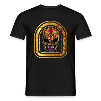Dia De Los Muertos Shirt, Lucha Libre El Santo - Men's T-Shirt - black - Front - AI Model Male 178 light (178cm)