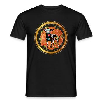 Dia De Los Muertos Shirt, Chihuahua Sugar Skull - Men's T-Shirt - black - Front - AI Model Male 178 light (178cm)