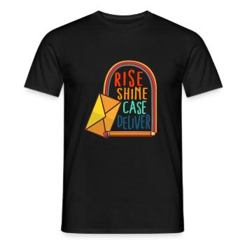 Chemise Mailman, Rise Shine Case Deliver Envelop - T-shirt homme - noir - Devant - AI Model Male 178 light (178cm)