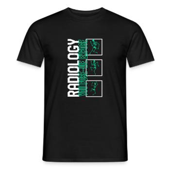 Radiologie-Shirt, du posierst Wir enthüllen Skelett - Männer T-Shirt - Schwarz - Vorne - AI Model Male 178 light (178cm)