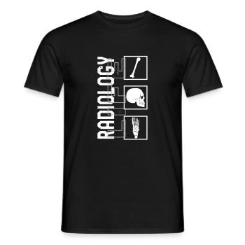 Radiologie Shirt, Radiology Life Skelett Tee, - Männer T-Shirt - Schwarz - Vorne - AI Model Male 178 light (178cm)