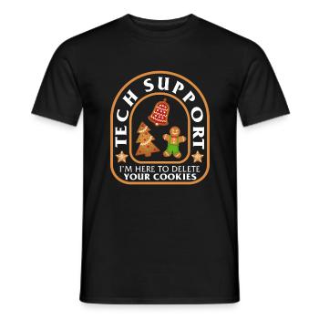 Tech Support Shirt, I'm Here To Delete Cookies - Men's T-Shirt - black - Front - AI Model Male 178 light (178cm)