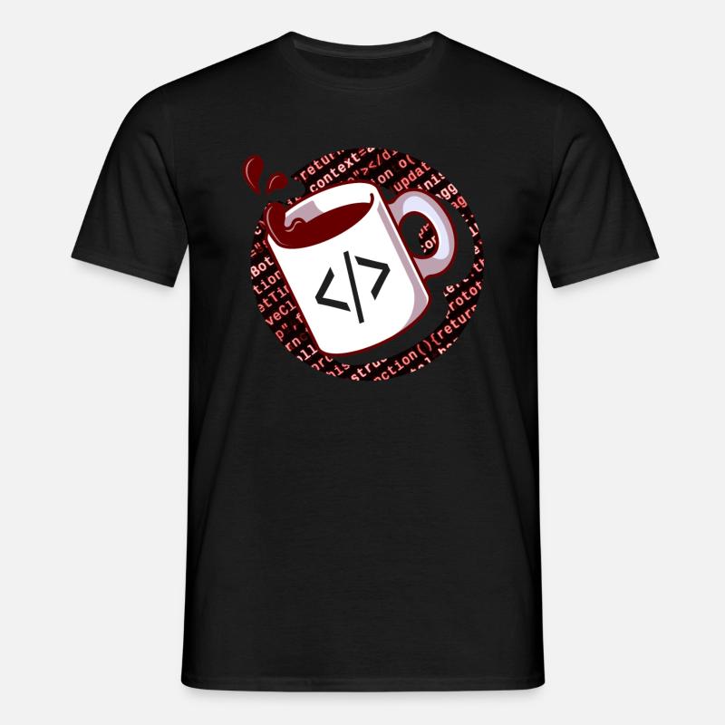 Programmierer Shirt, JavaScript Code Kaffeeliebhaber - Männer T-Shirt - Schwarz