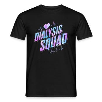 Dialysis Nurse Shirt, Dialysis Squad Heartbeat - Men's T-Shirt - black - Front - AI Model Male 178 light (178cm)