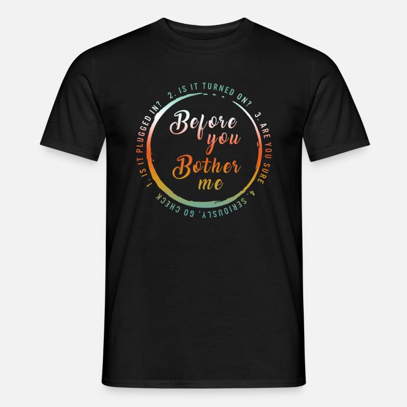 Computertechniker-Hemd, Checkliste für den technischen Support - Männer T-Shirt - Schwarz