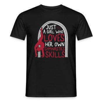 Gymnastikshirt, liebt ihre eigenen Gymnastikfähigkeiten - Männer T-Shirt - Schwarz - Vorne - AI Model Male 178 light (178cm)