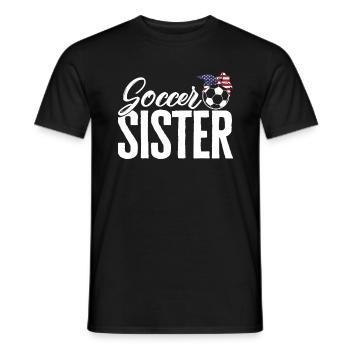 Gameday Shirt, Soccer Sister Soccer Tee, Sports - Men's T-Shirt - black - Front - AI Model Male 178 light (178cm)