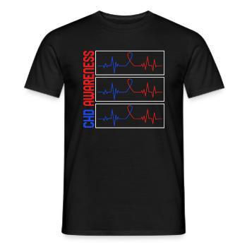 Chemise de chirurgie cardiaque, rythme cardiaque de sensibilisation à la cardiopathie congénitale, cardiopathie congénitale - T-shirt homme - noir - Devant - AI Model Male 178 light (178cm)