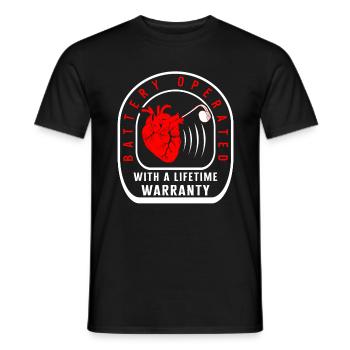 Chemise de stimulateur cardiaque, tee cardiaque à piles - T-shirt homme - noir - Devant - AI Model Male 178 light (178cm)