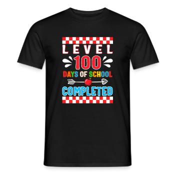 School Shirt, Level 100 Days Of School Completed - Men's T-Shirt - black - Front - AI Model Male 178 light (178cm)