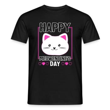 Chemise de Saint-Valentin, Happy Meowentine’s Day Mignon - T-shirt homme - noir - Devant - AI Model Male 178 light (178cm)