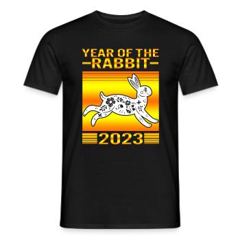Chinesisches Tierkreishemd, 2023 Jahr des Kaninchens - Männer T-Shirt - Schwarz - Vorne - AI Model Male 178 light (178cm)