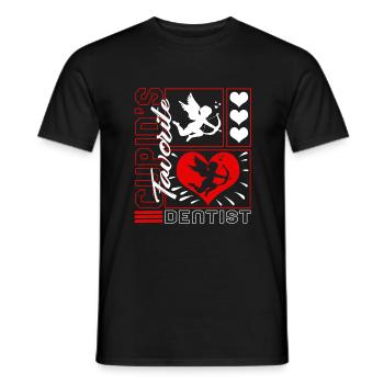 Chemise de Saint-Valentin, le cœur de dentiste préféré de Cupidon - T-shirt homme - noir - Devant - AI Model Male 178 light (178cm)