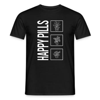 Happy Pills, Gartenpflanzen-Gartenliebhaber - Männer T-Shirt - Schwarz - Vorne - AI Model Male 178 light (178cm)