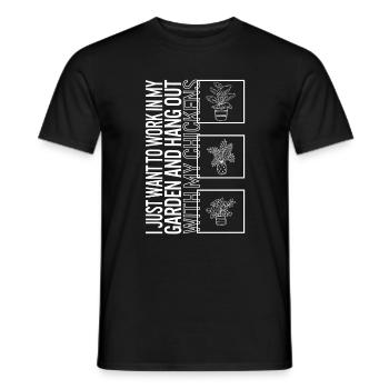 Ich möchte nur in meinem Garten arbeiten und mit abhängen - Männer T-Shirt - Schwarz - Vorne - AI Model Male 178 light (178cm)