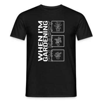 Quand je jardine, je suis heureux, plante de jardin - T-shirt homme - noir - Devant - AI Model Male 178 light (178cm)