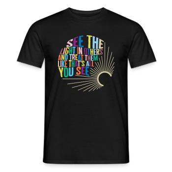 Chemise Positivity, voir les lumières dans les autres - T-shirt homme - noir - Devant - AI Model Male 178 light (178cm)