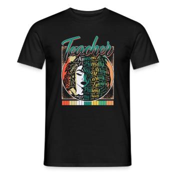 Chemise Black Lives Matter, professeur bouclé en désordre - T-shirt homme - noir - Devant - AI Model Male 178 light (178cm)