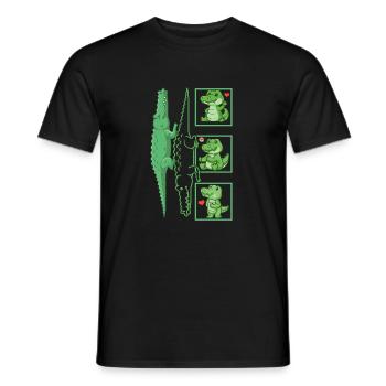 Chemise de zoo, Alligator Crocodile Cute Heart Tee, - T-shirt homme - noir - Devant - AI Model Male 178 light (178cm)