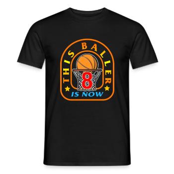 JHUNPRIX THIS BALLER IS NOW 8 - Men's T-Shirt - black - Front - AI Model Male 178 light (178cm)