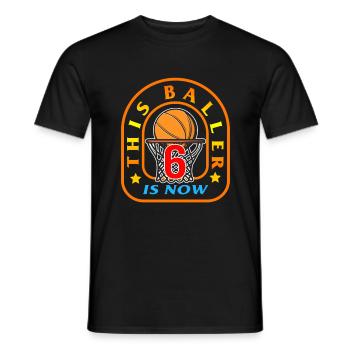 JHUNPRIX THIS BALLER IS NOW 6 - Men's T-Shirt - black - Front - AI Model Male 178 light (178cm)
