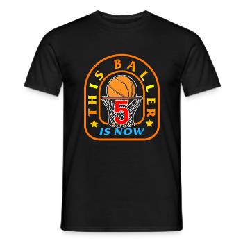 JHUNPRIX THIS BALLER IS NOW 5 - Men's T-Shirt - black - Front - AI Model Male 178 light (178cm)