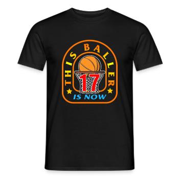 JHUNPRIX THIS BALLER IS NOW 17 - Men's T-Shirt - black - Front - AI Model Male 178 light (178cm)