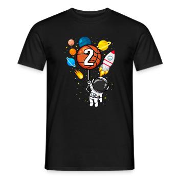 JHON Kids Birthday Astronaut 2 Years Old Birthday - Men's T-Shirt - black - Front - AI Model Male 178 light (178cm)