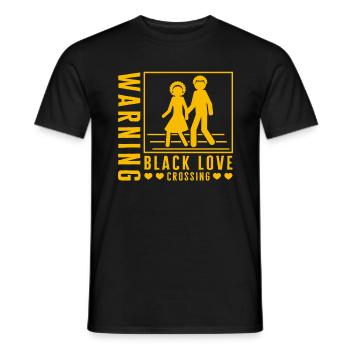 Chemise Black Lives Matter, avertissement Black Love - T-shirt homme - noir - Devant - AI Model Male 178 light (178cm)