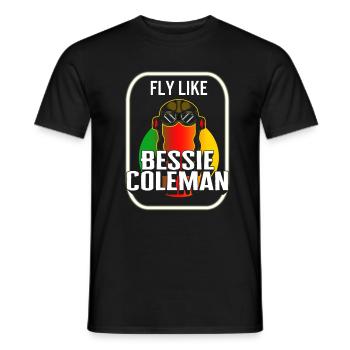 Black Lives Matter Shirt, Fly Like Bessie Coleman - Men's T-Shirt - black - Front - AI Model Male 178 light (178cm)