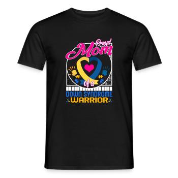 World Down Syndrome Day Shirt, Proud Mom Of A - Men's T-Shirt - black - Front - AI Model Male 178 light (178cm)